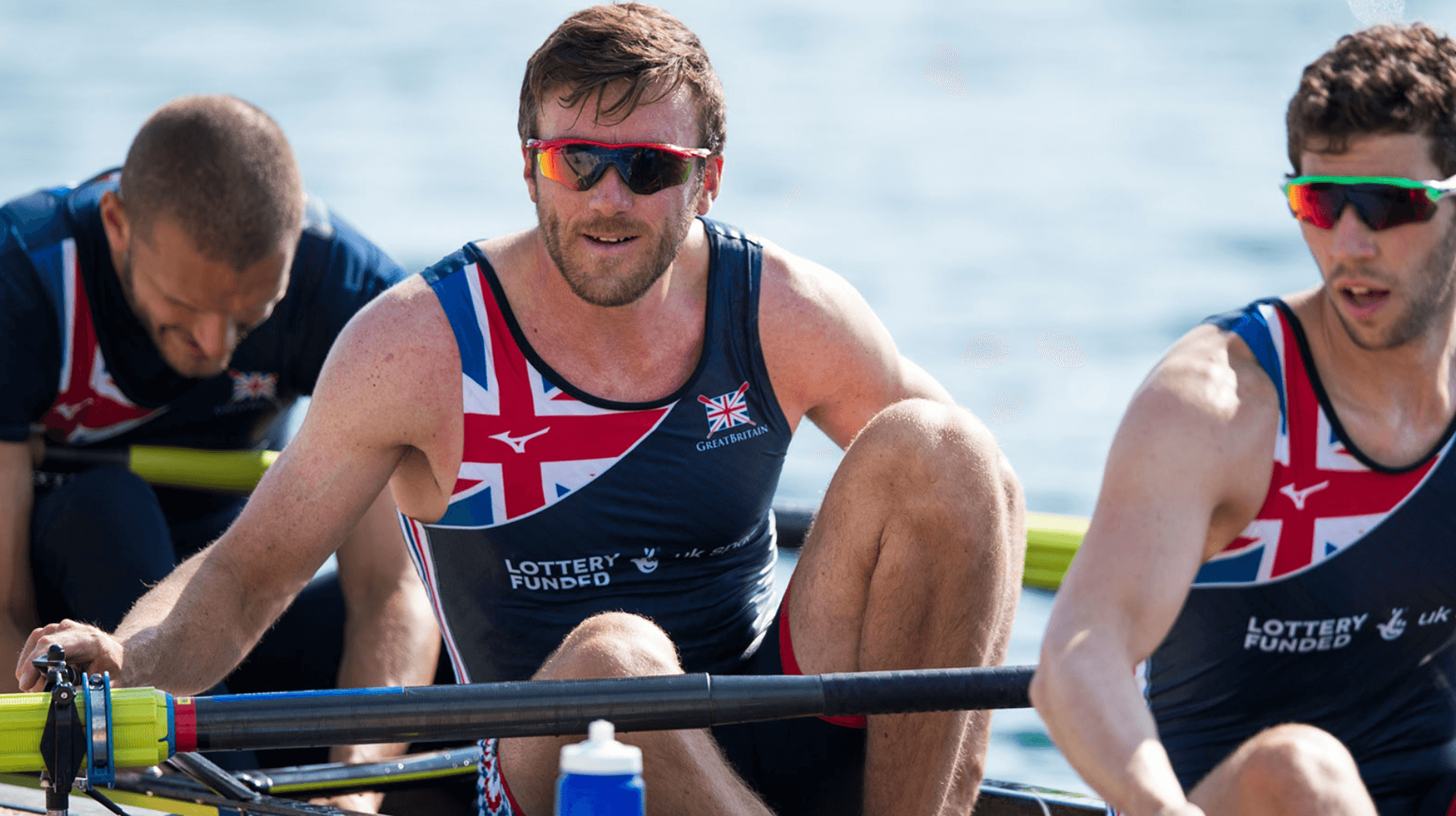 Alan Sinclair in a boat