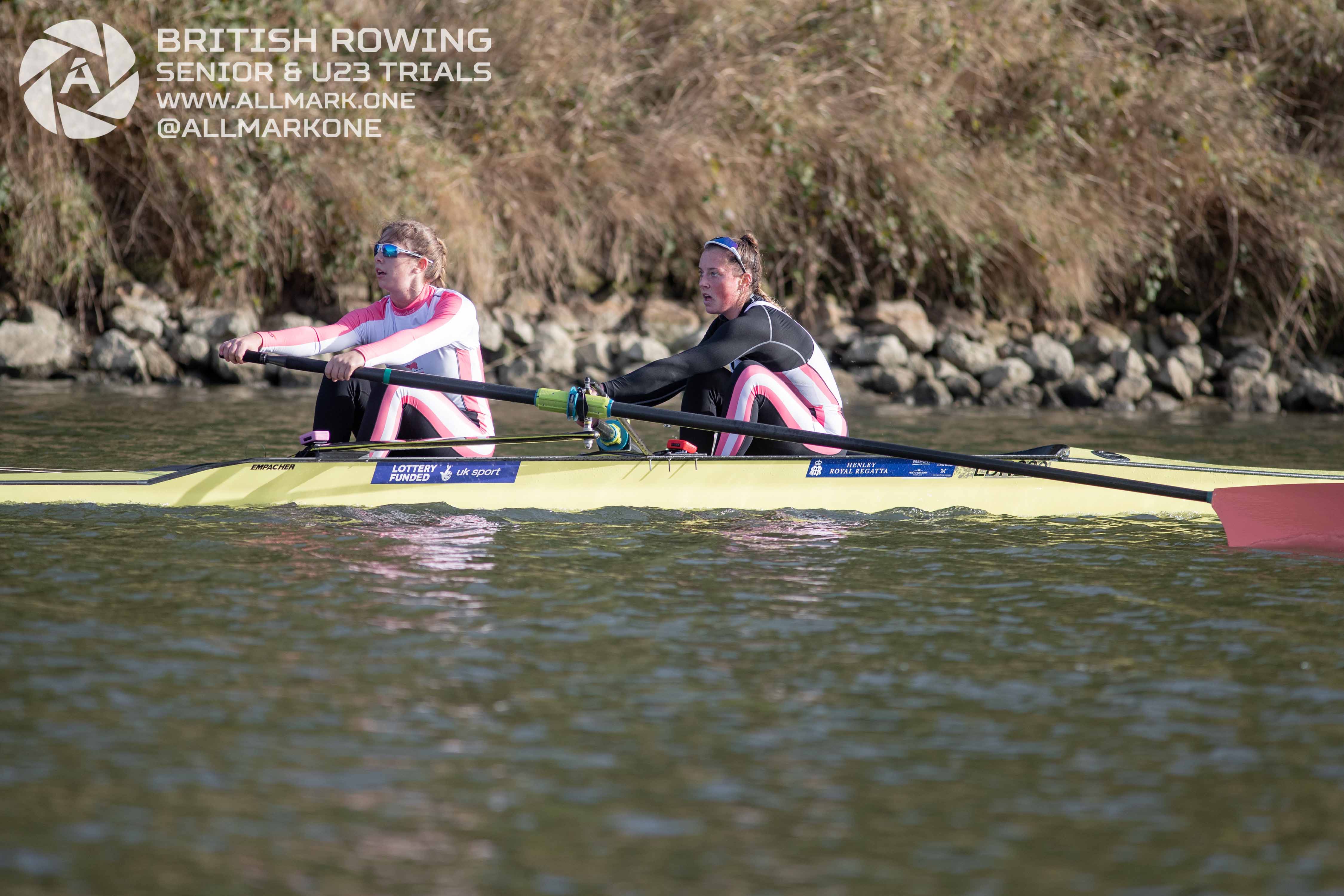 Abigail Topp rowing in GB Trials - Photo credit All Mark One
