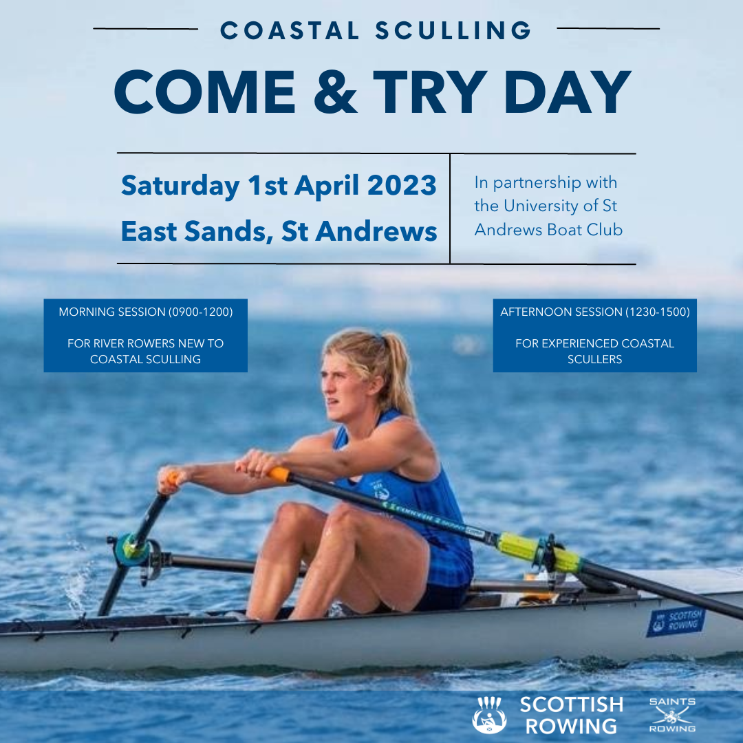 Scottish Rowing Coastal Sculling Come and Try Day Run with partnership with the University of St Andrews Boat Club Instagram Post Square