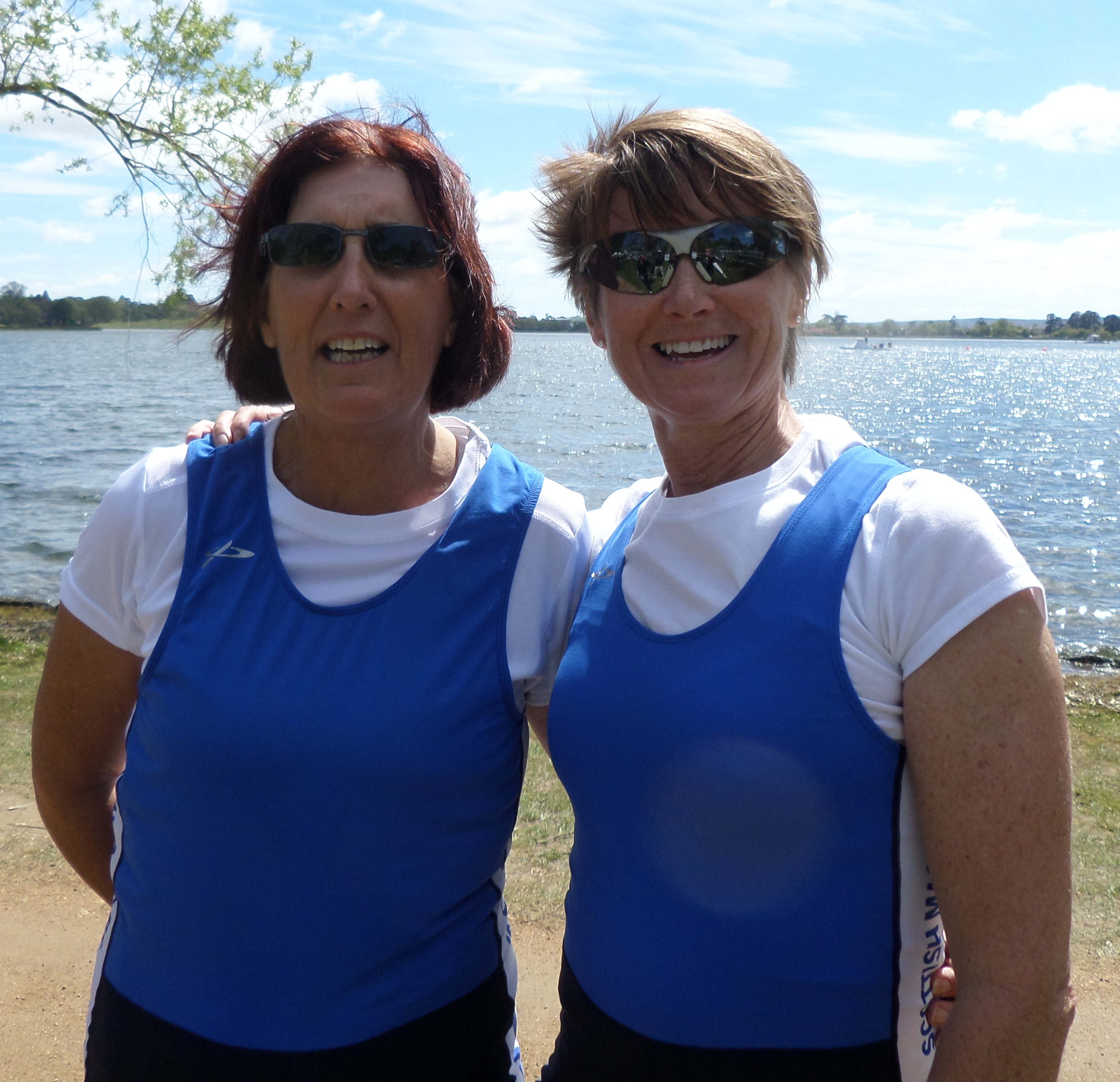 Liz Davidson of SPRC with doubles partner Heather Gavin (Shellharbour City RC, NSW)